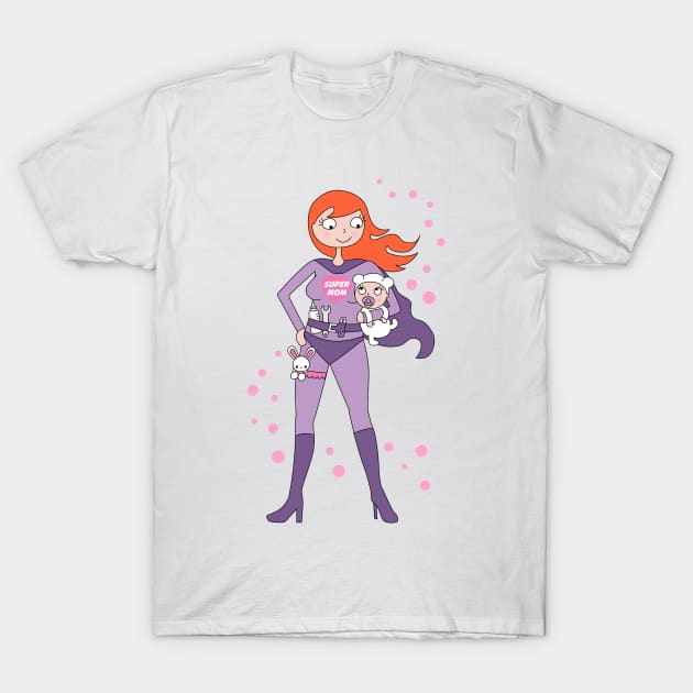 Supermom - red hair T-Shirt by Cuddles and chaos